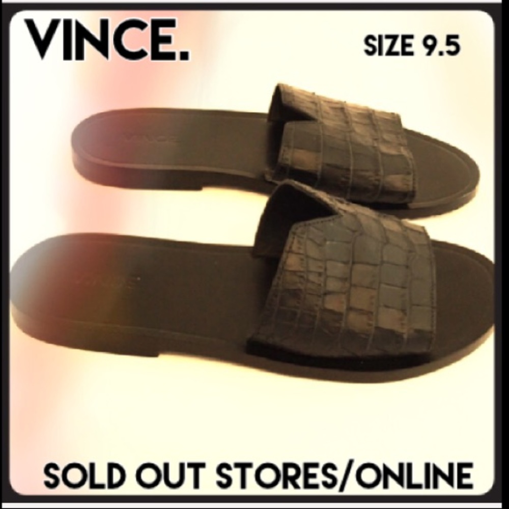 NWT❣️ Vince Turner Croc Leather Slide 9.5 👡